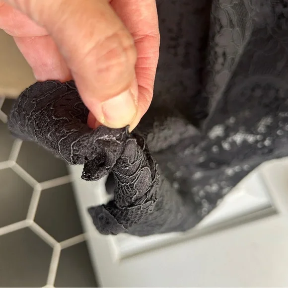 Ralph Lauren size 16 black lace mini shift dress. Black slip underneath. - Picture 7 of 15